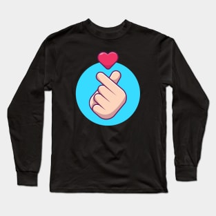 Head with sign heart cartoon Long Sleeve T-Shirt